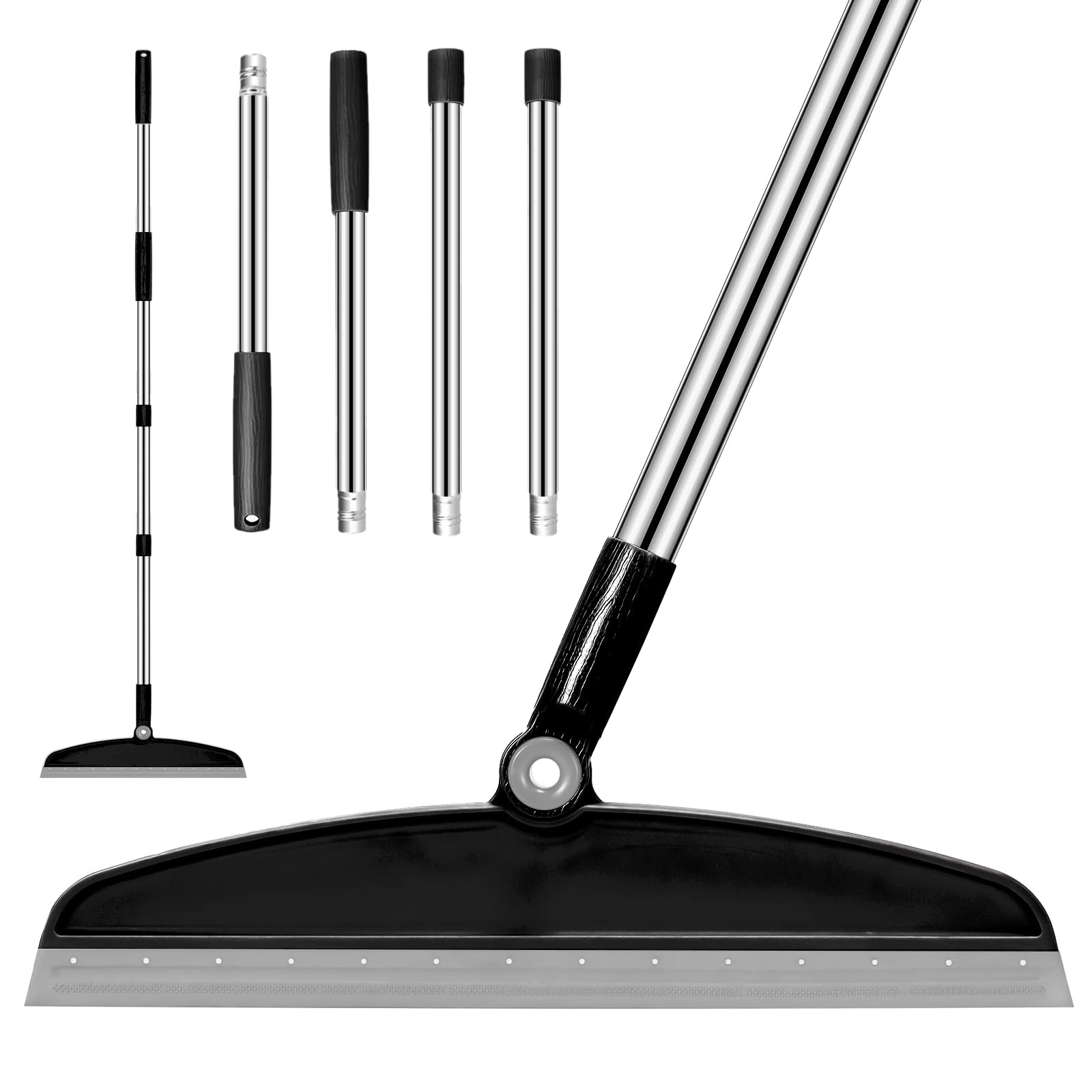 Multifunction Silicone Broom, 54 Inch Long Handle Silicone Floor Squeegee Bro…