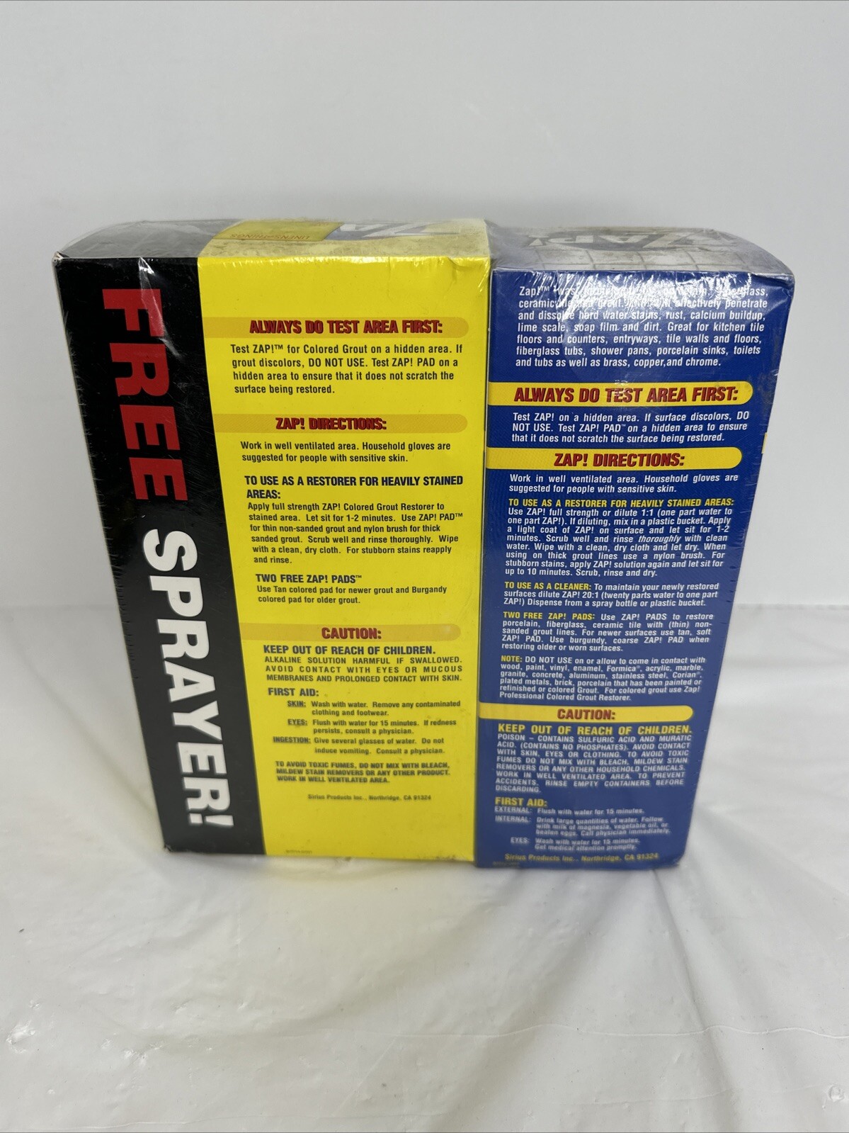 ZAP Twin Pack Professional Cleaner Restorer 16 oz Tile Grout Porcelain Colored