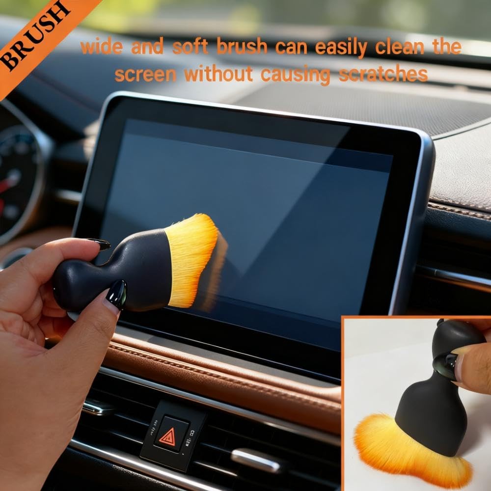 8 PCS Car Detailing Brush Set, Car Interior and Exterior Soft Bristle Cleanin…
