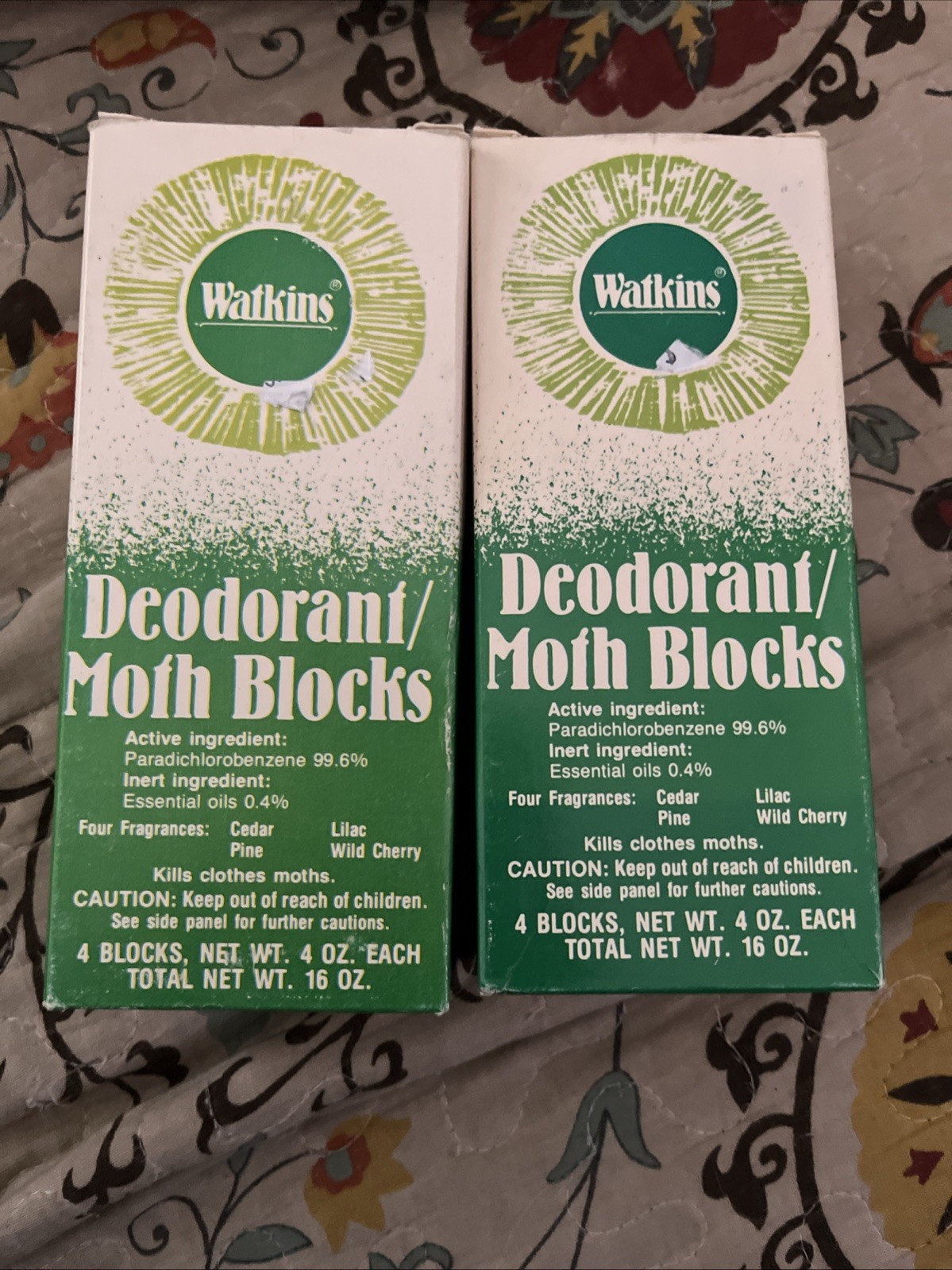 5-Watkins Perfumed Deodorant Moth Block For Hang Case New Old Stock Free Ship US