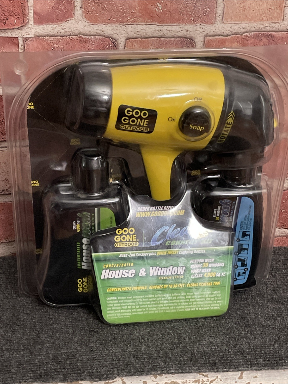 NOS Goo Gone Outdoor Clean Connect Kit House Window Cleaning System Sprayer