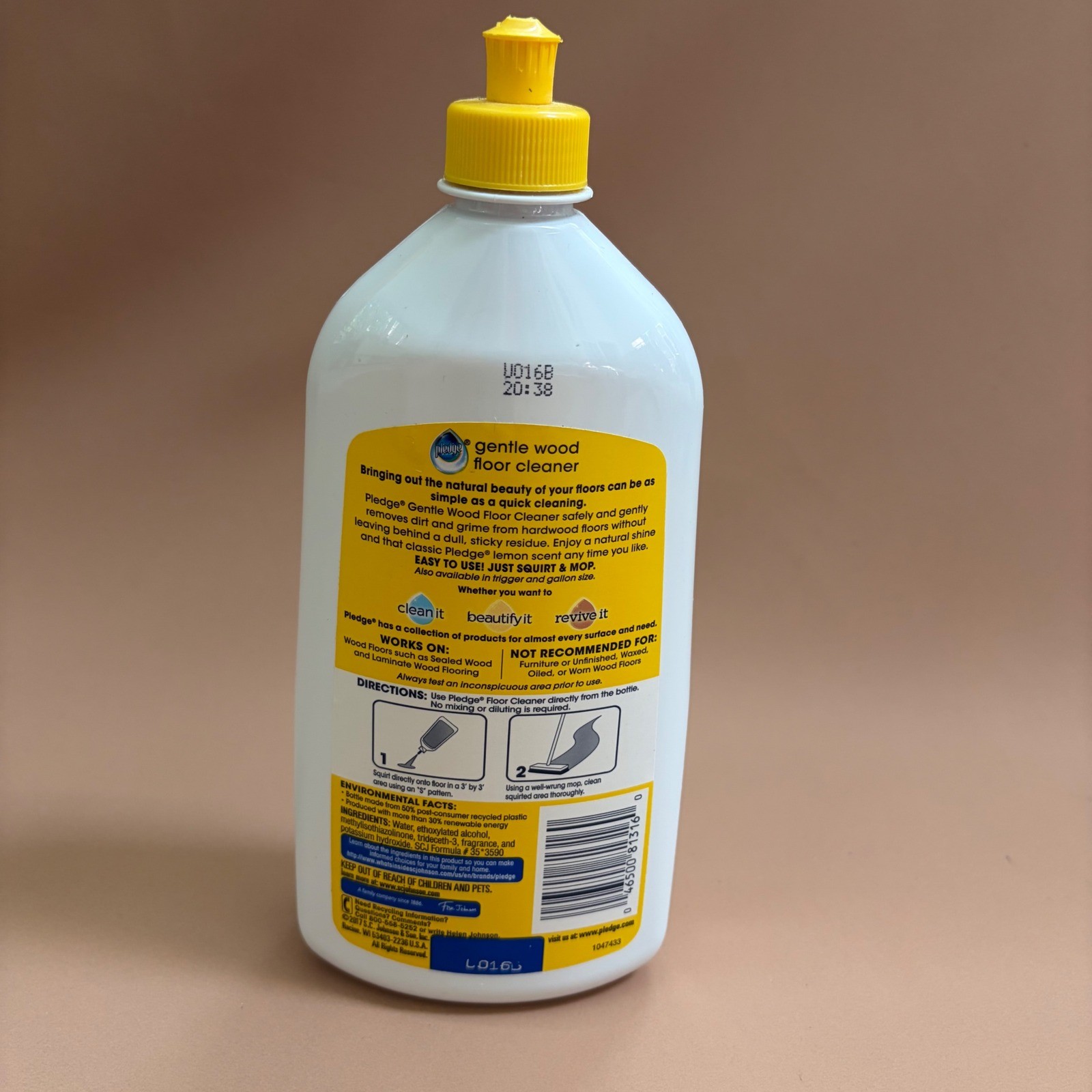 Pledge Gentle Wood Floor Cleaner Lemon Scent 27 fl oz Sealed Wood & Laminate