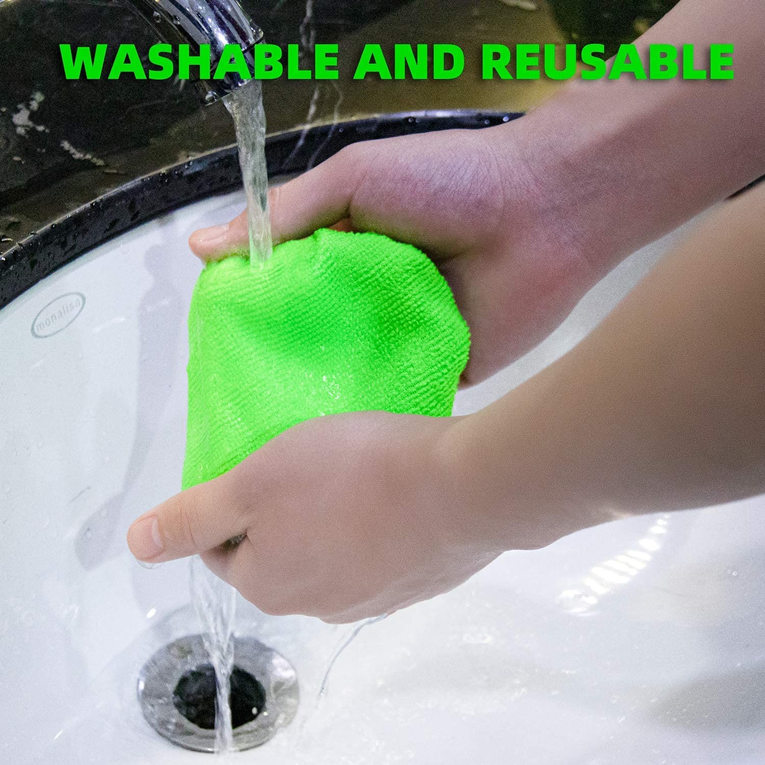 Extendable Windshield Cleaning Tool with Reusable Microfiber Pads for Cars