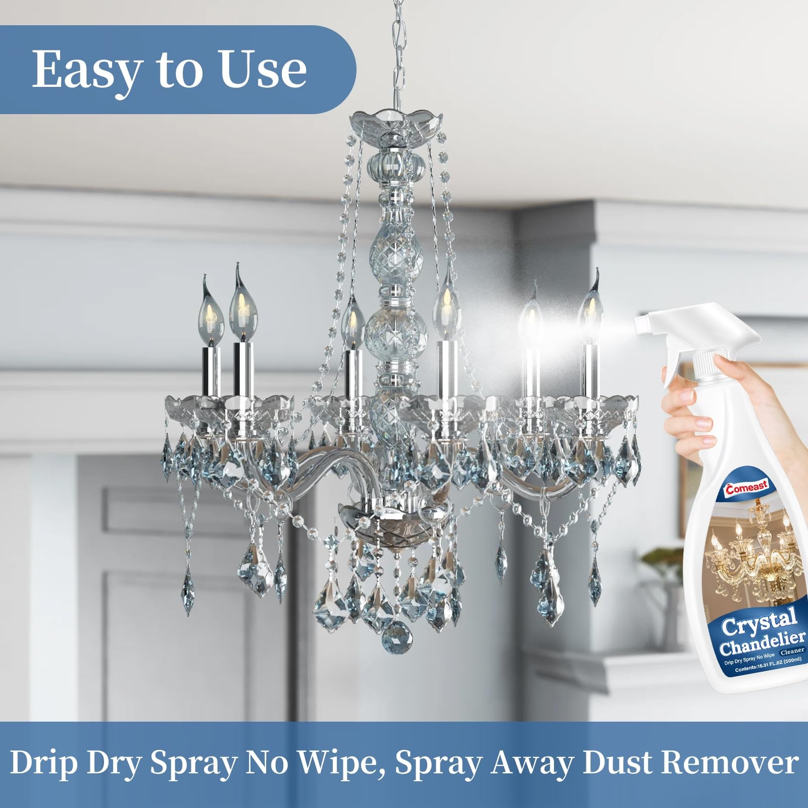 Chandelier Cleaner for Glass Figurine and Crystal Fixtures,Spray Away Dust fo…