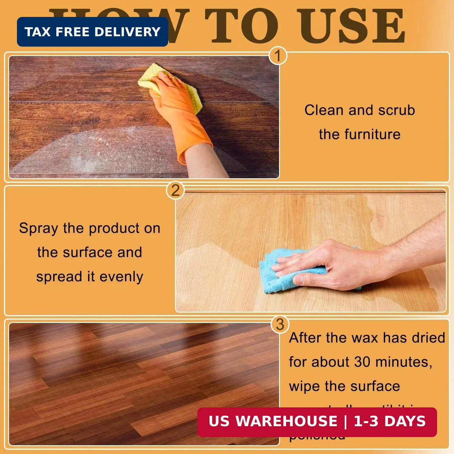 2PCS Beeswax Spray,Natural Beeswax Spray Furniture Polish,Wood Floor Polish,Wood