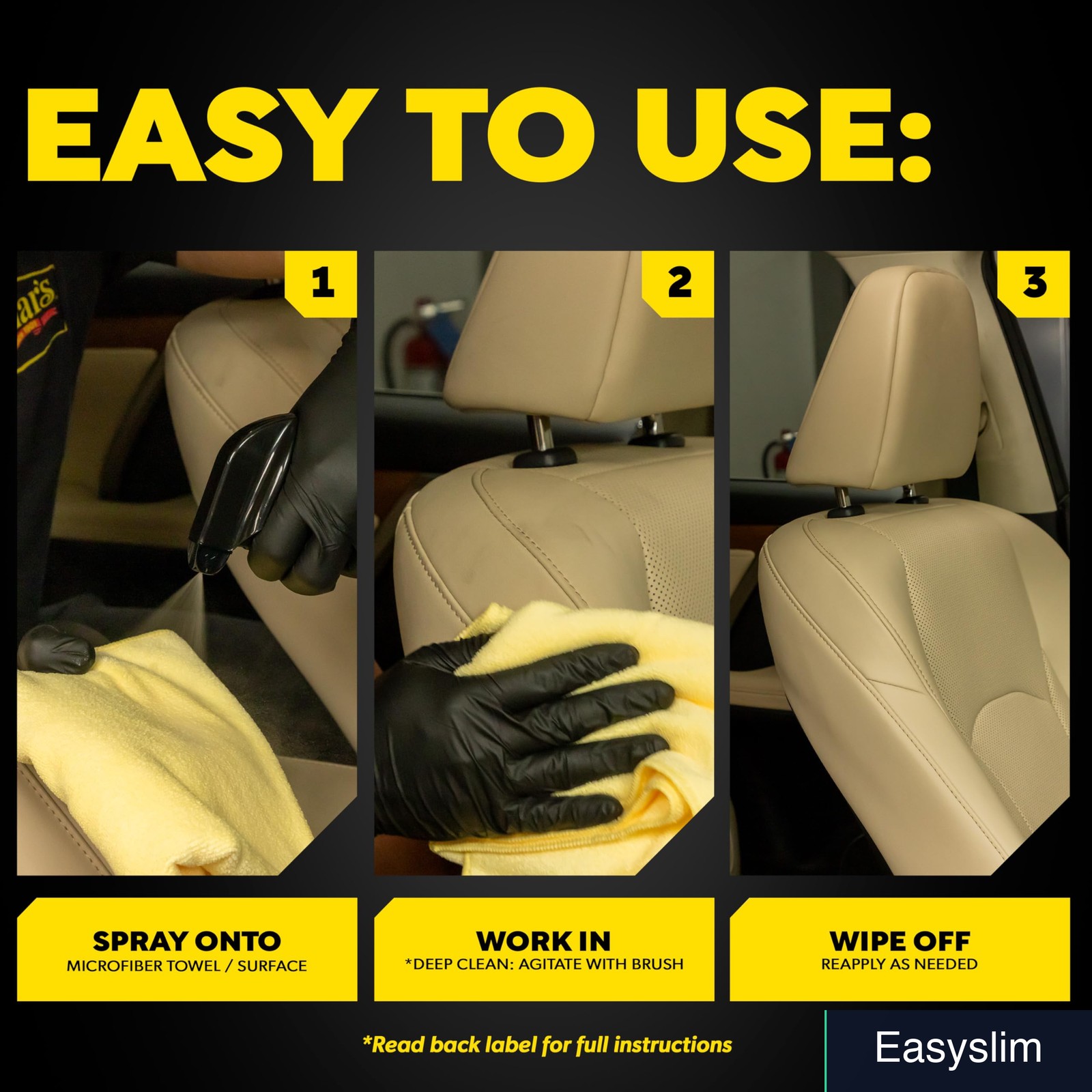 Car Interior Cleanser 24 Fl Oz Multi-Surface Plastic Leather Vinyl Rubber