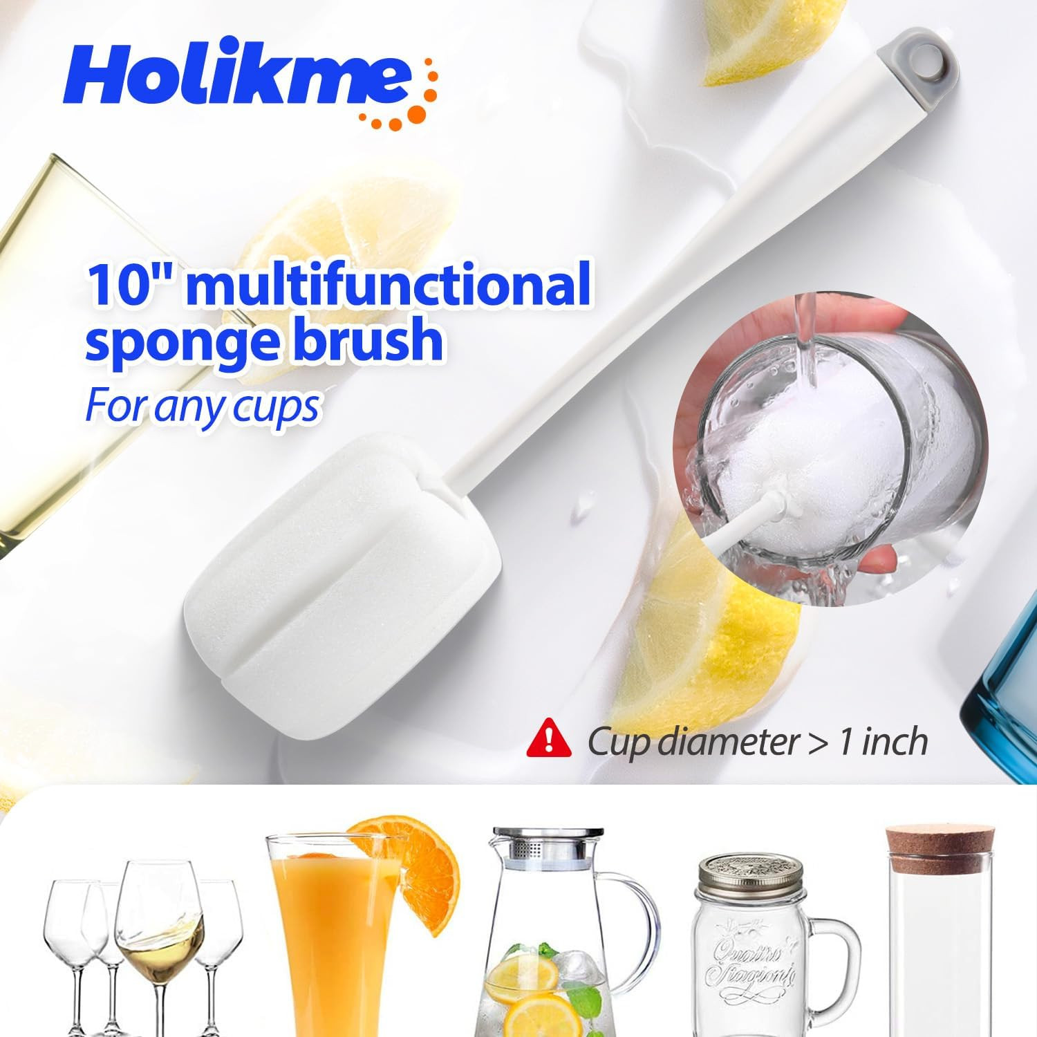 Bottle Brush Tube Cleaning Lab Set with Long Handle, Cup Cleaner for Washing Nar