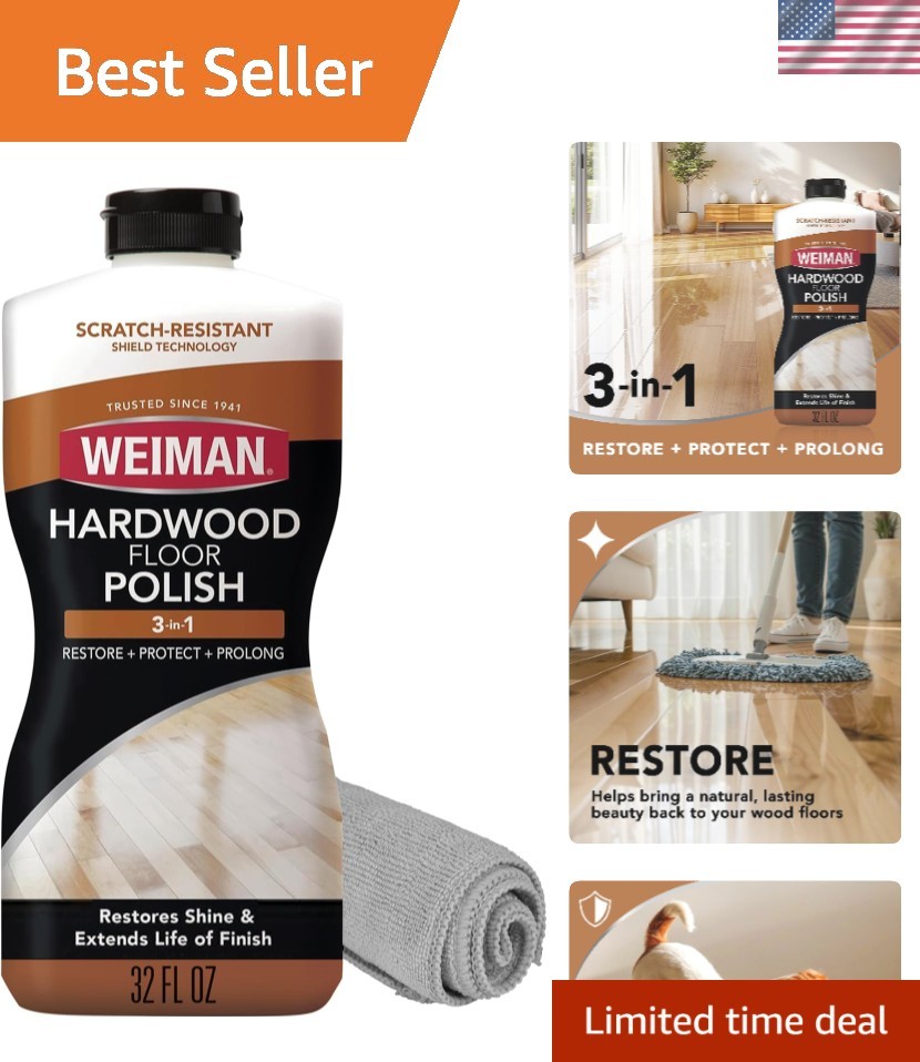 Elegant 32 Oz Wood Floor Polish Bundle – Restores & Protects High-Traffic Floors