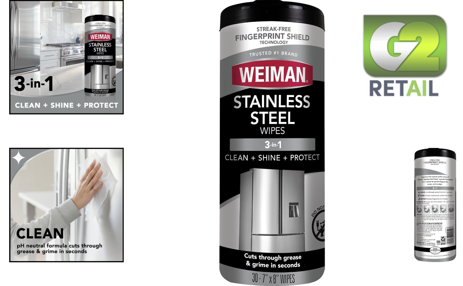 Ultimate Stainless Steel Wipes, 30 Count – Non-Abrasive Polish & Protect