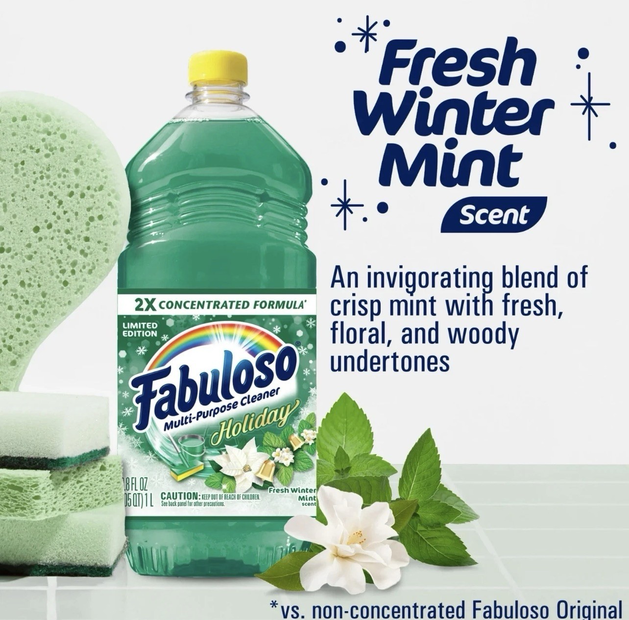 Fabuloso Multi-Purpose Cleaner, 2X Concentrated Formula, Fresh Winter Mint Scent