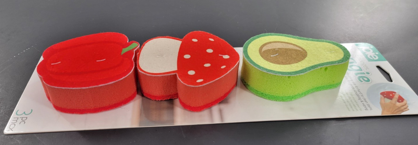 Joie Veggie Sponges, 3 Pack – 9×8.8x3cm – Fun Decorative Veggie Shaped Sponges