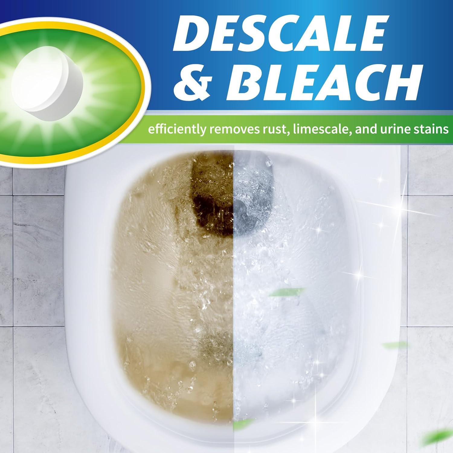 Toilet Bowl Cleaner Tablets 20 PCS – Automatic Toilet Bowl Cleaners with Bleach,