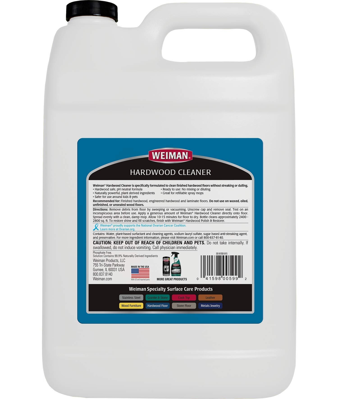Weiman Hardwood Floor Cleaner and Polish – 128 Ounce Cleaner and 32 Ounce Po…