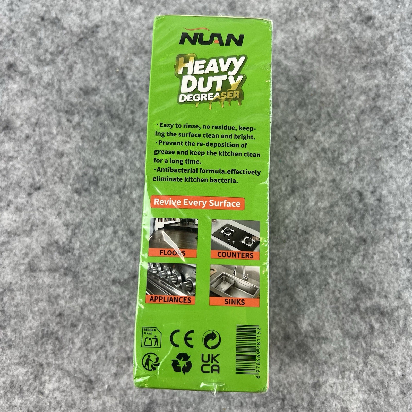 NUAN Heavy Duty Degreaser Kitchen Spray Peach Scent Oven Hood Cleaner 17.6oz NEW