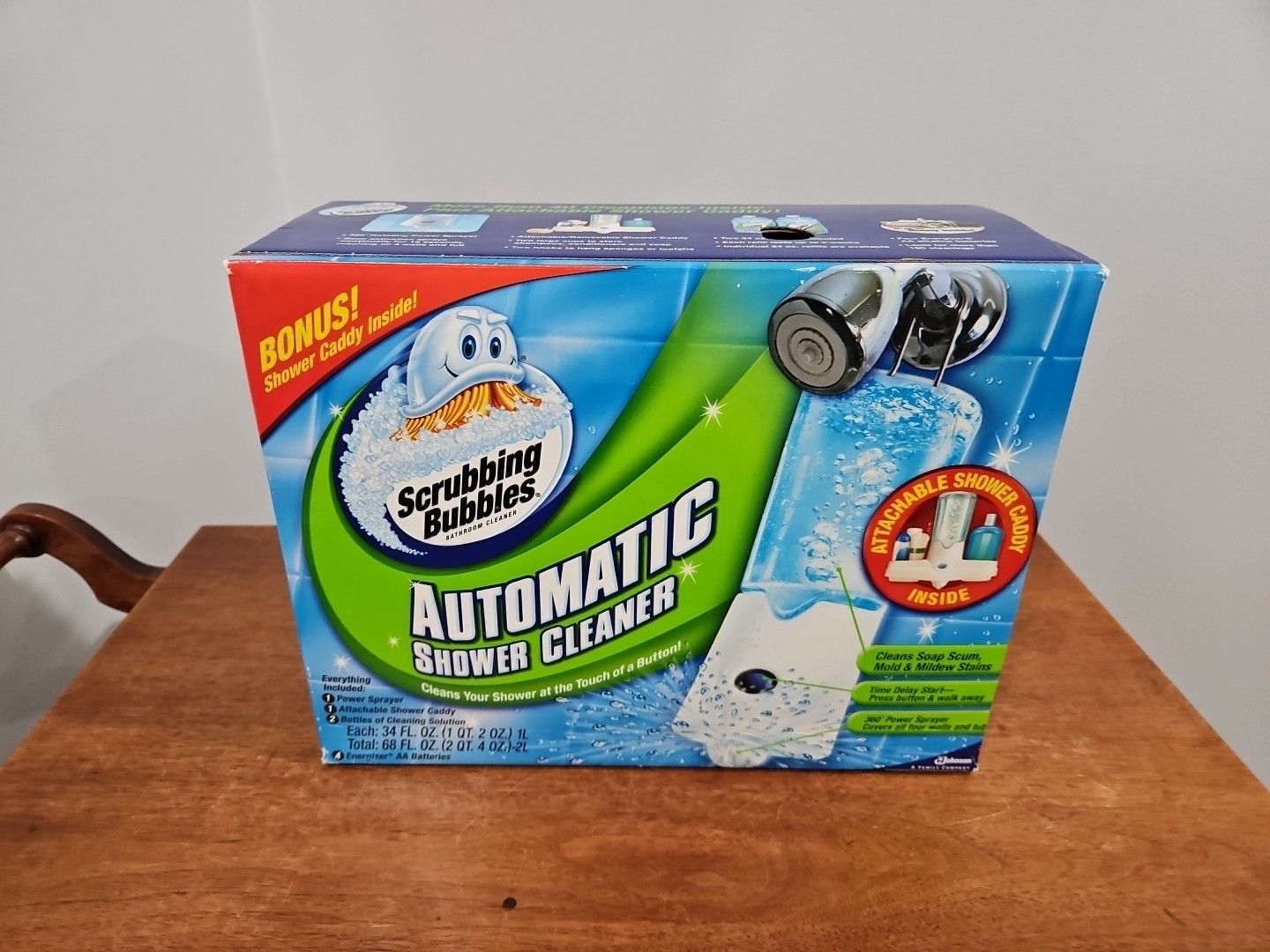 Scrubbing Bubbles Automatic Shower Cleaner 2 Refills 34oz with Shower Caddy NEW