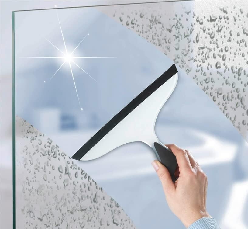 High-Quality Plastic Shower Squeegee with Rubber Blade – Elegant Black Design