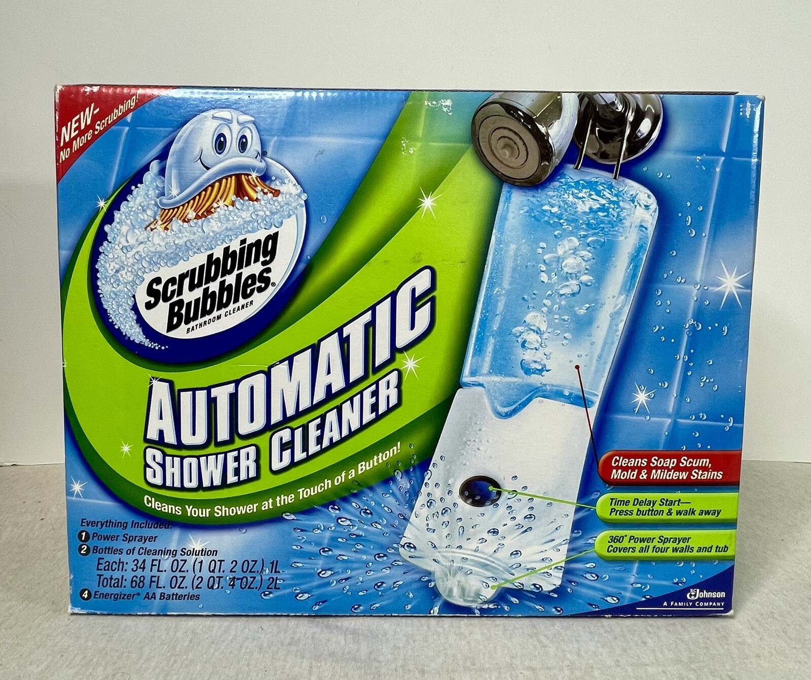 Scrubbing Bubbles Automatic Shower Cleaner Kit with 2 Refills Rotating Sprayer