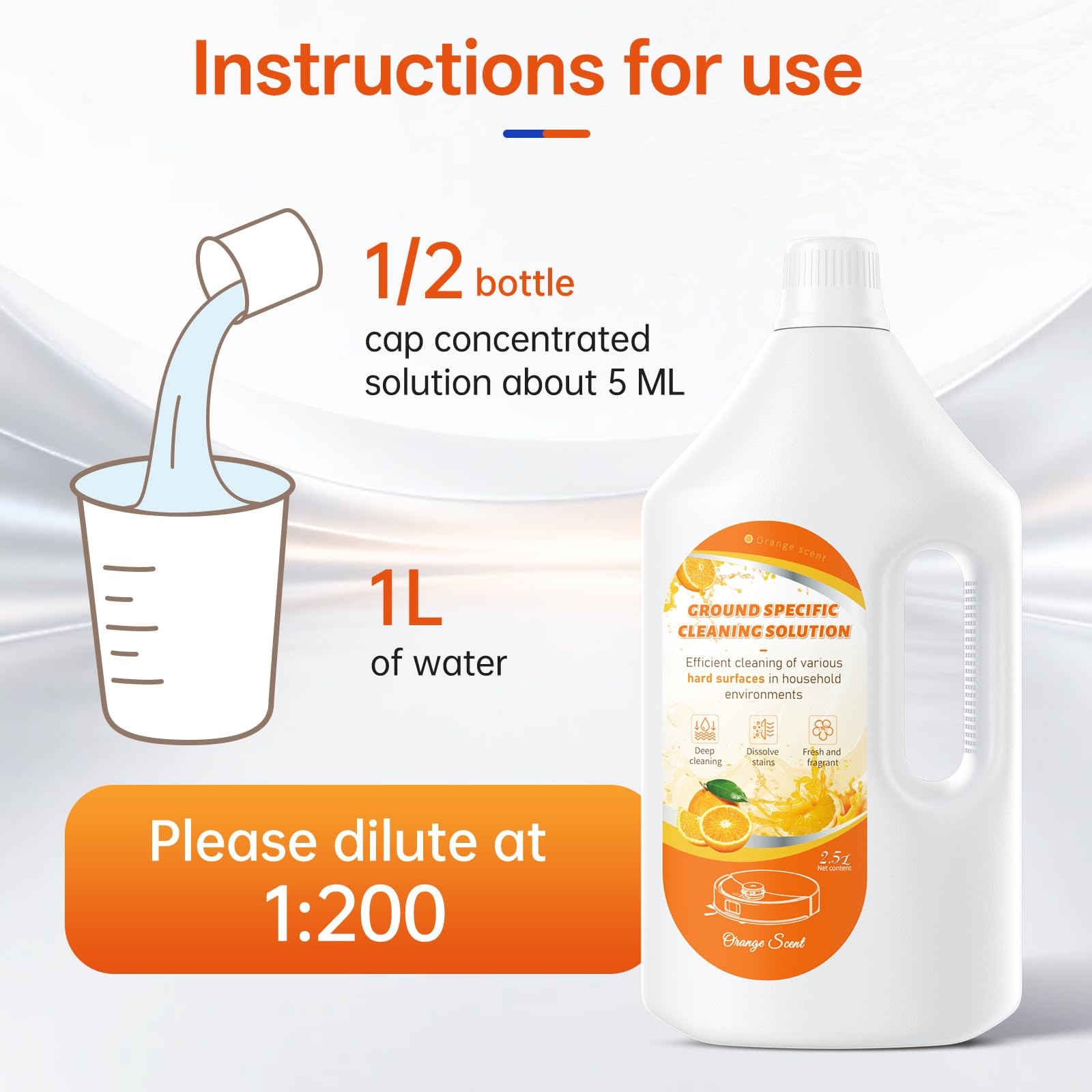 2.5L Floor Cleaning Solution Deep Cleans for Multiple Hard Floors