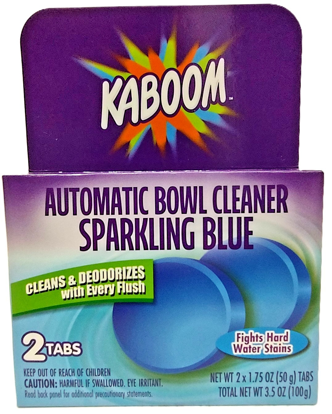 (3 Boxes) newKABOOM Automatic Toilet Bowl Cleaner & Deodorizes S.Blue 2Tabs/Box
