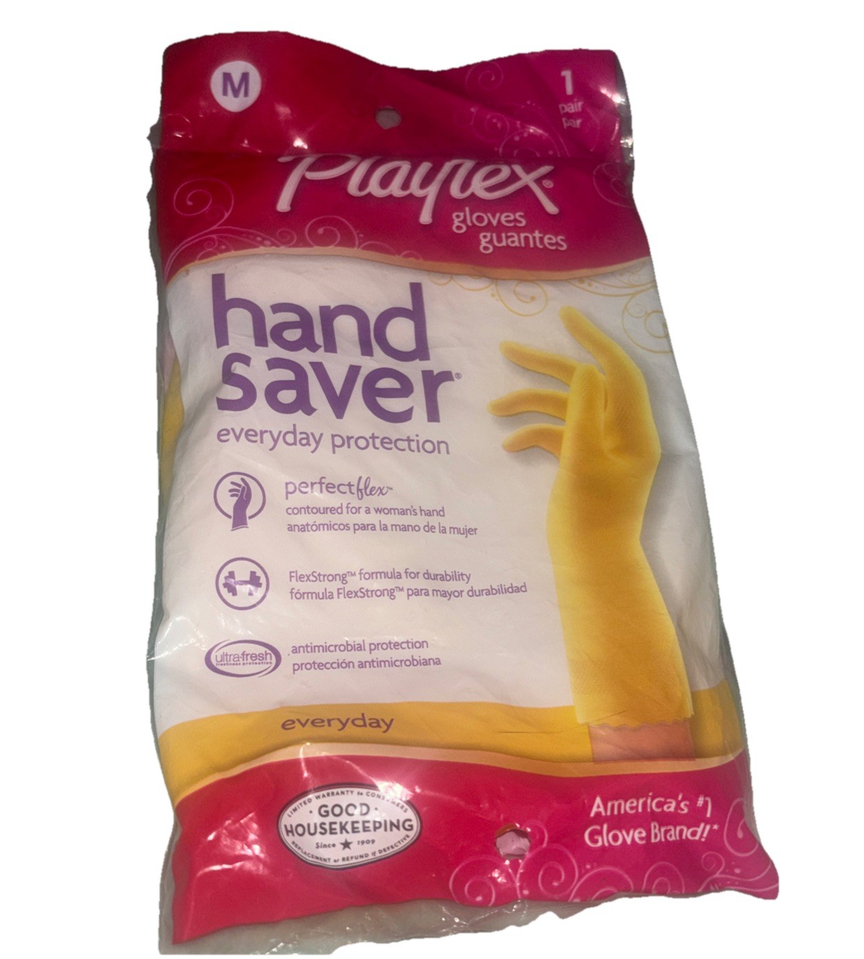 Playtex Gloves Hand Saver Every Day Protection Yellow Medium 2015 NISP