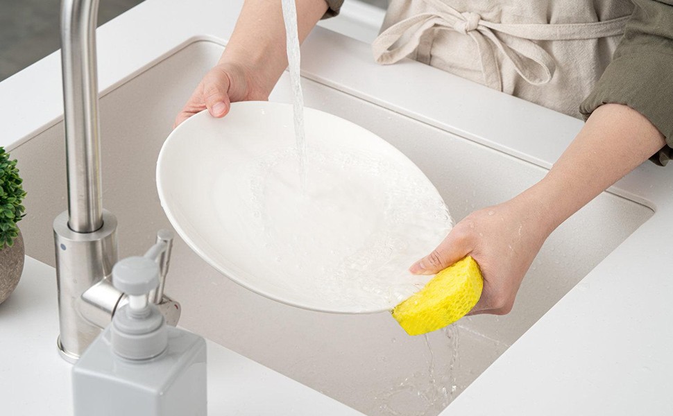24 Pack Kitchen Sponges Natural Cellulose Compressed Sponges for Cleaning