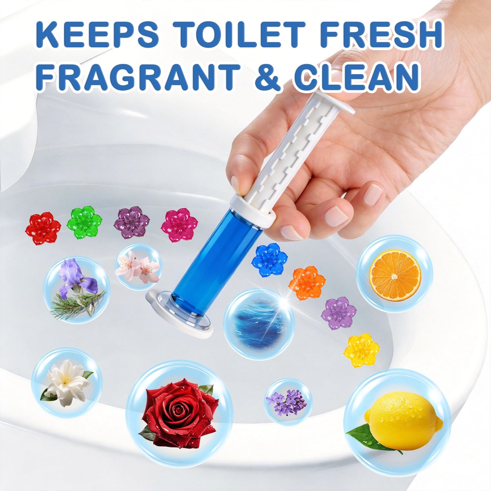 8 Pack Stamp, Bowl Cleaner , 8 Scents Flower Shaped, Long-Lasting Bathroom Fr…