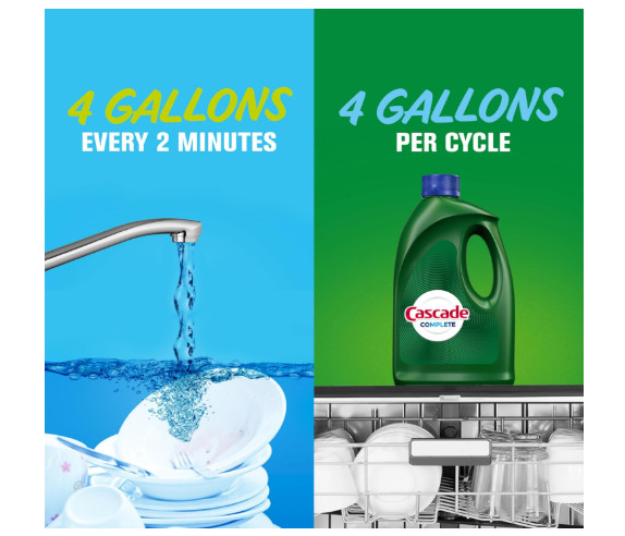 Cascade Complete Dishwasher Detergent Liquid Gel, Dish Detergent Dishwasher Soap