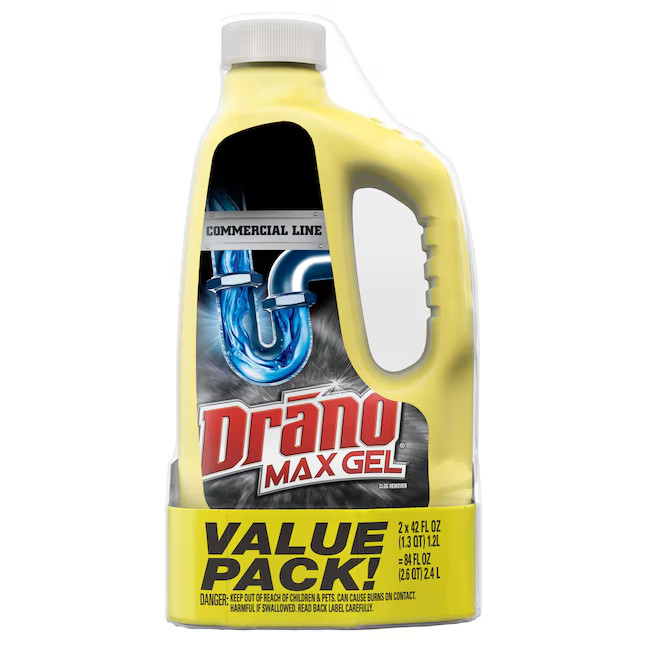 Drano Max Gel Commercial Line 2 -Pack 42 Fluid ounce(s) Drain Cleaner