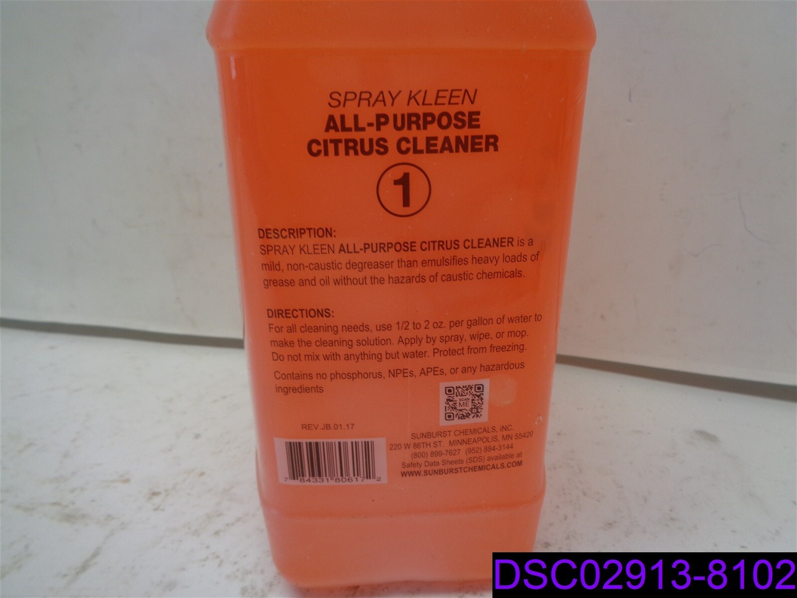 Qty= 2 Bottles SunBurst Spray Kleen All Purpose Citrus Cleaner 64 oz each