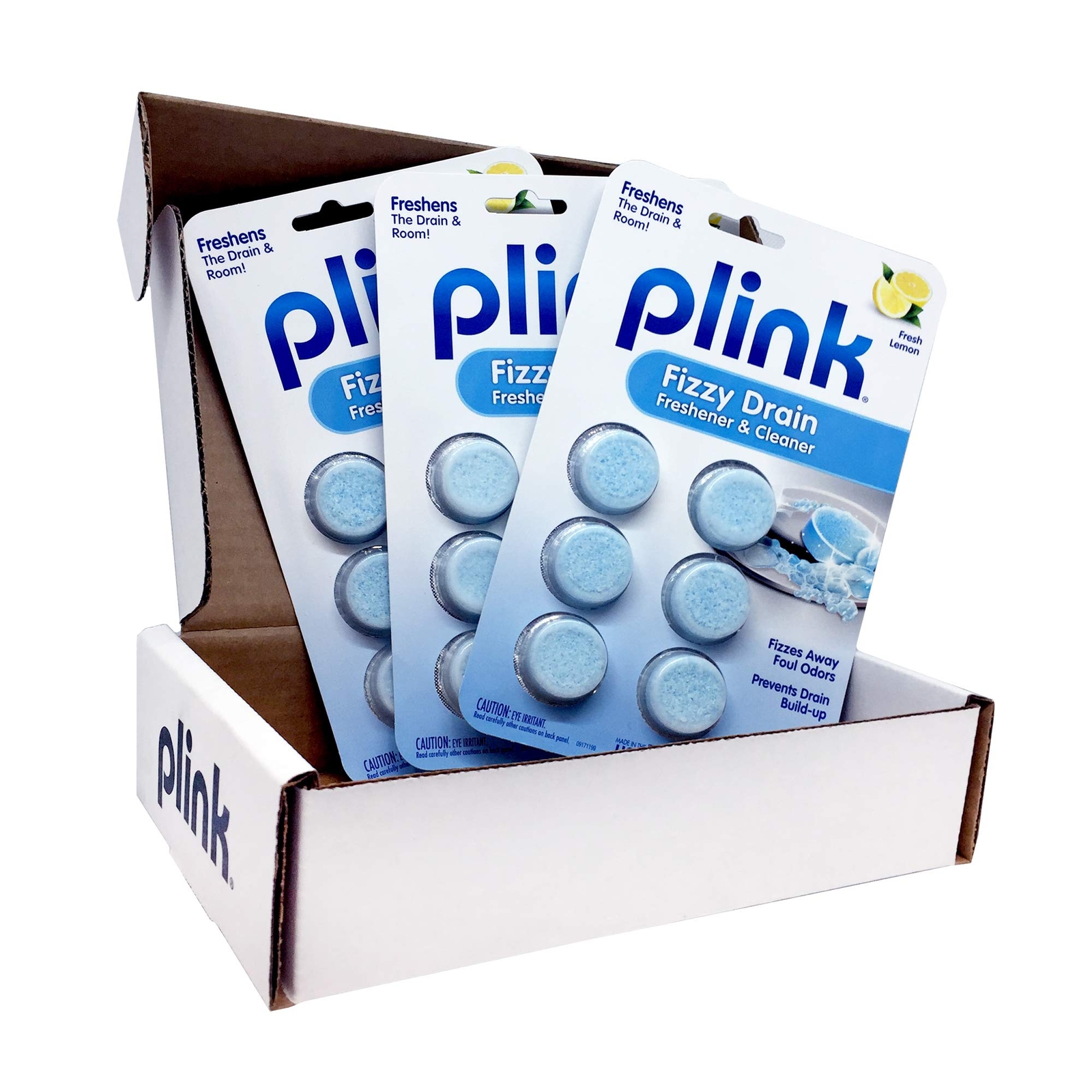 Plink Fizzy Drain Freshener Cleaner 6 Count Lemon Deodorizer Tablets