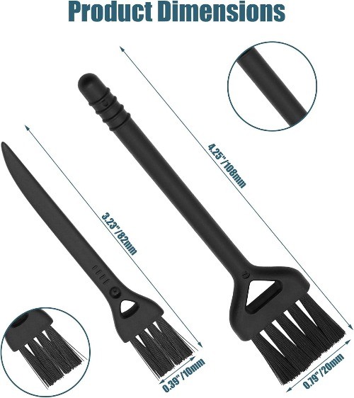 Keyboard Cleaning Brush, 6 Pcs Plastic Handle Nylon Anti Static Brush Kit Fit fo