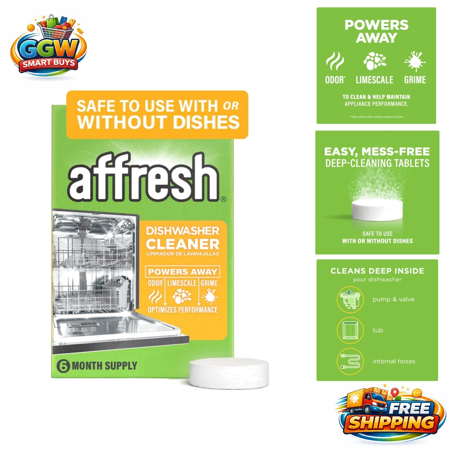 Trusted Appliance Dishwasher Cleaner Tablets – 6 Supply for Optimal Clean