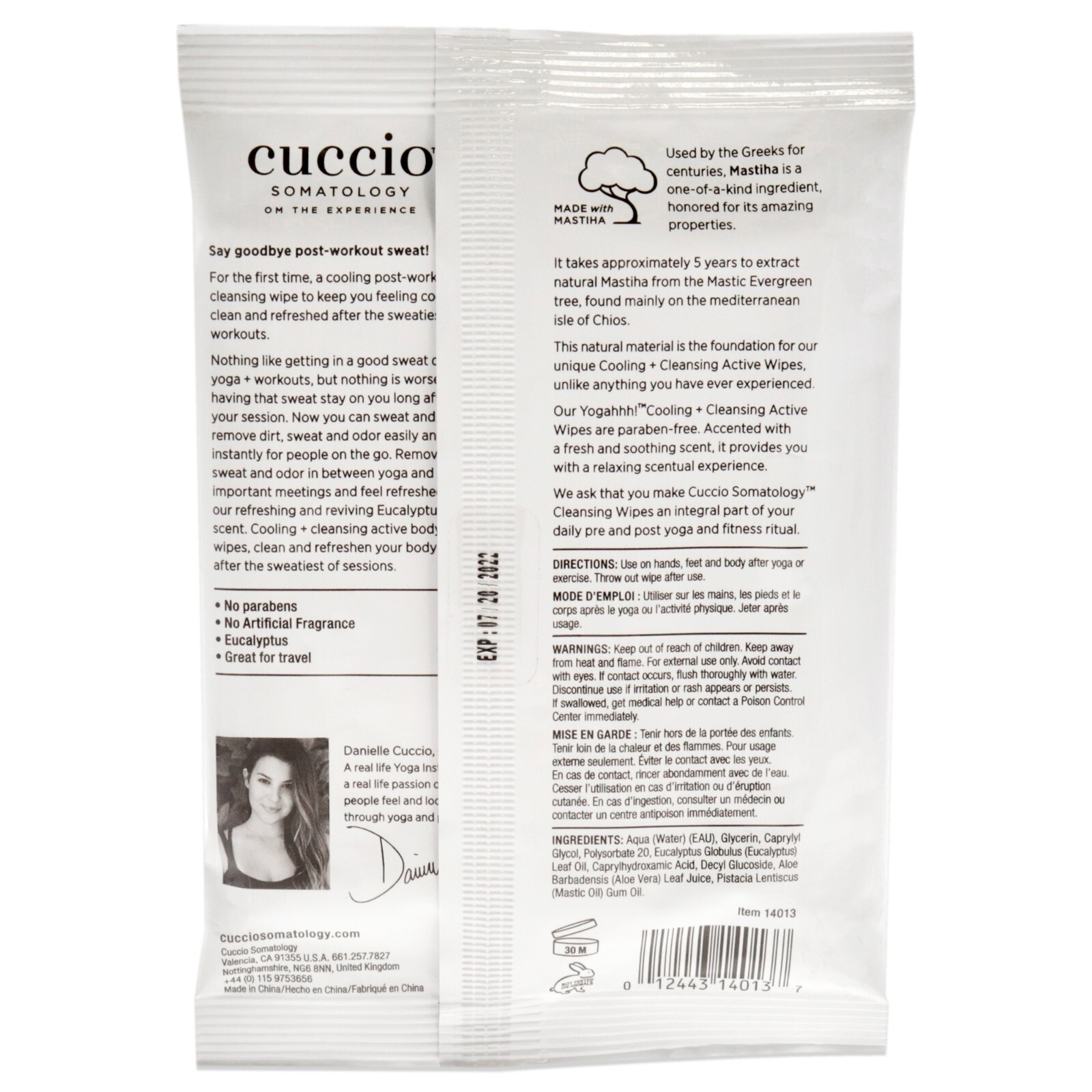 Somatology Yogahh Cooling Plus Cleansing Wipes by Cuccio Somatology – 12 Count