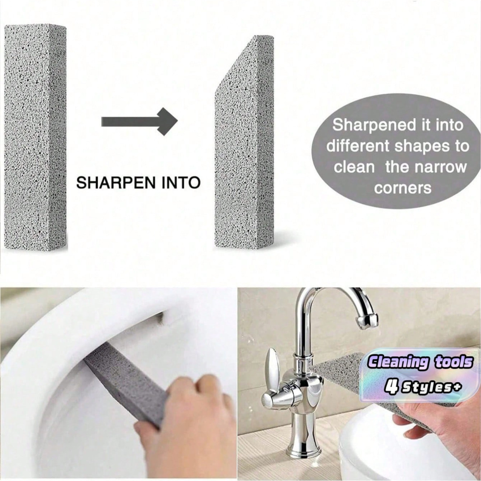 1pc Pumice Stone For Toilet Cleaning Ceramics Bowl Tile Rust Stain Ring Scrubber