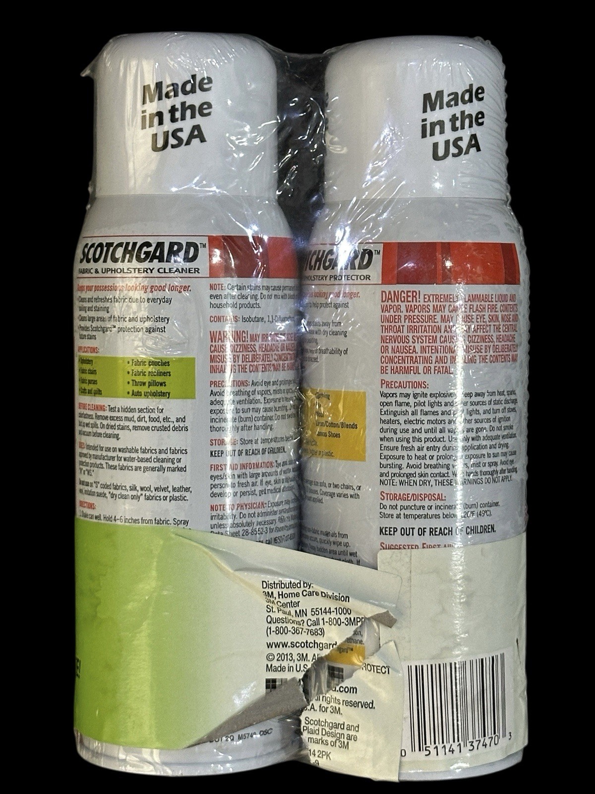 Scotchgard Fabric protector and cleaner 2 pack 3M 20 oz 14 oz New Sealed
