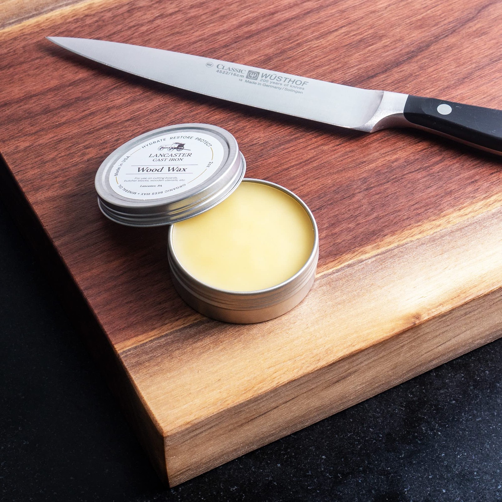 Wood Wax for Spoons, Cutting Boards, and Butcher Blocks – 2 oz Beeswax and Mi…