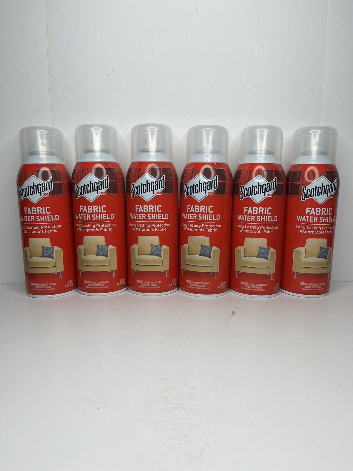 6 Cans 3M Scotchgard Transparent Fabric Water Shield Dries Clear & Oderless 10oz