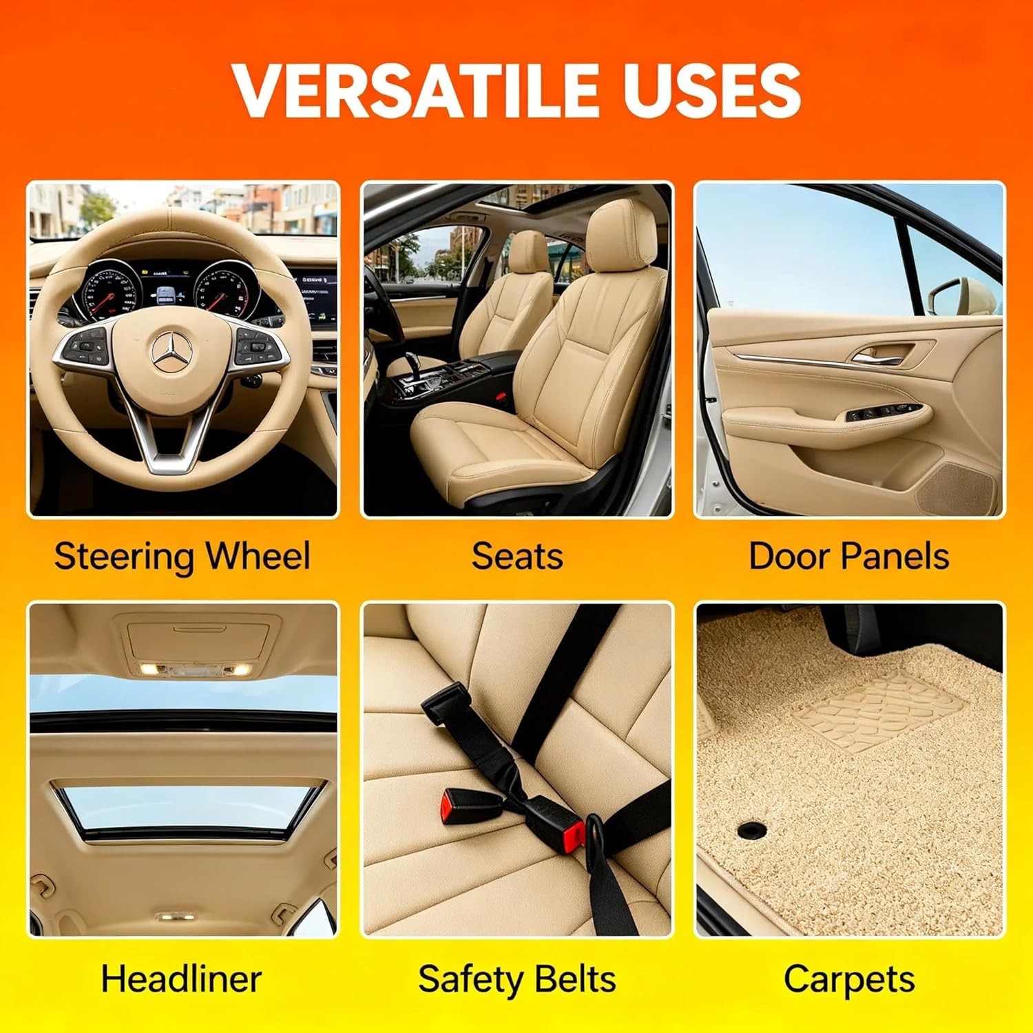 2Pcs Multi-Purpose Foam Cleaner, 600ML Car Interior Cleaner for Leather Seats…