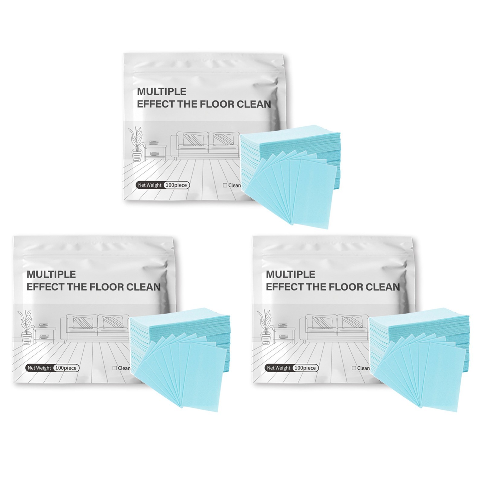 100PCS Multi -Surface Floor Cleaner Sheets Concentrated Dissolvable Mop Cleaning
