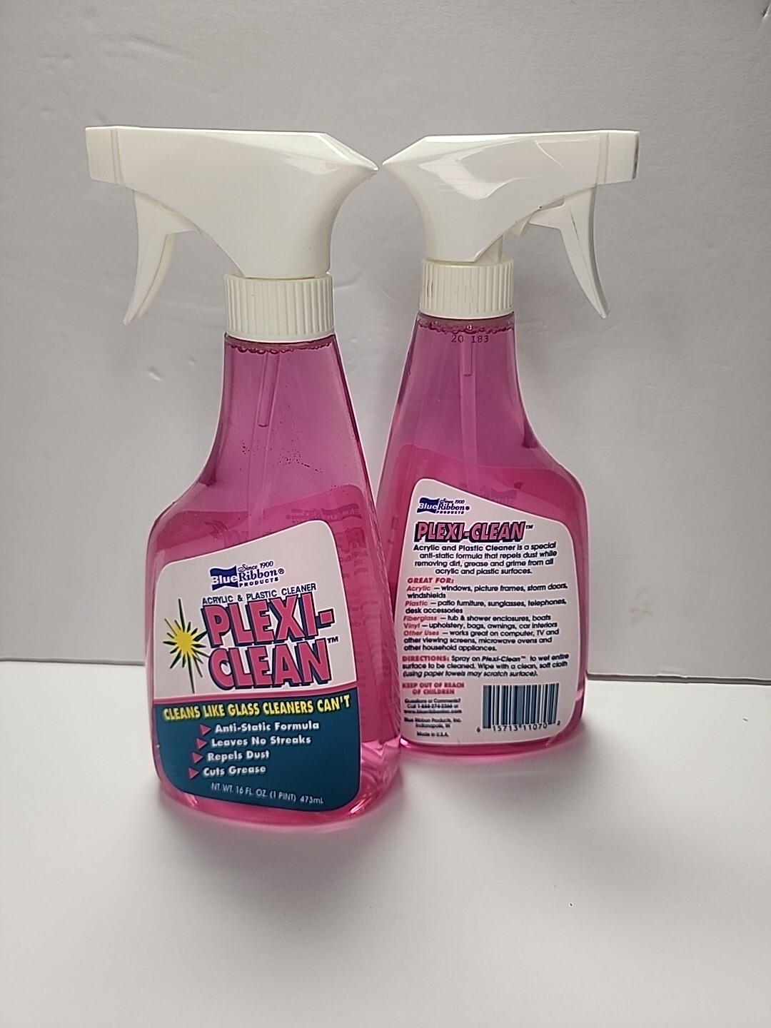 2 Blue Ribbon PLEXI-CLEAN Acrylic & Plastic Cleaner No Streaks Anti-Static 16oz