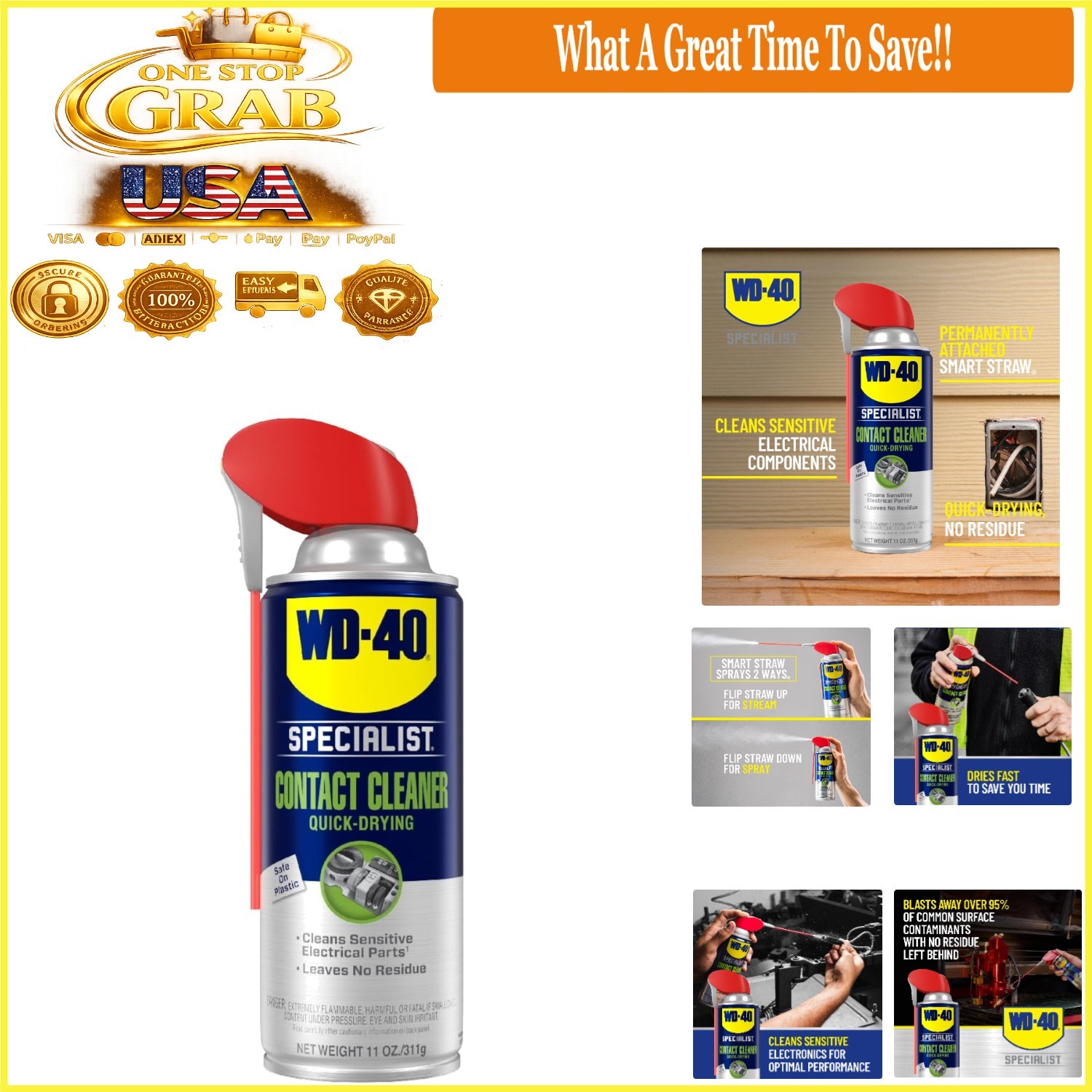 Specialist Contact Cleaner Spray 11 oz. Electrical Equipment, Residue-Free, F…