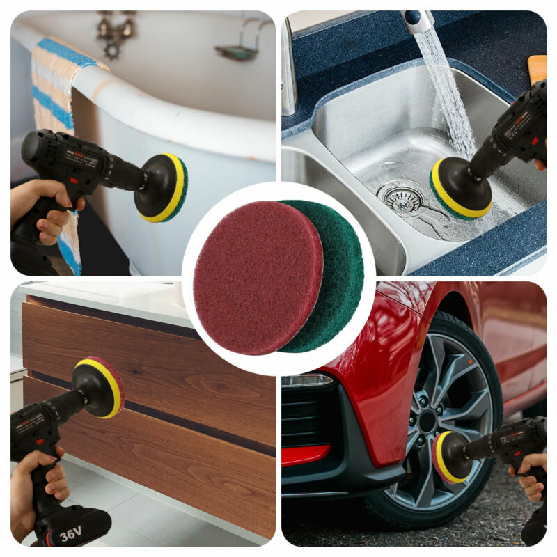 7 Pack Drill Brush Power Scrubber Kit Cleaning Brush Cleaner Home Car Attachment