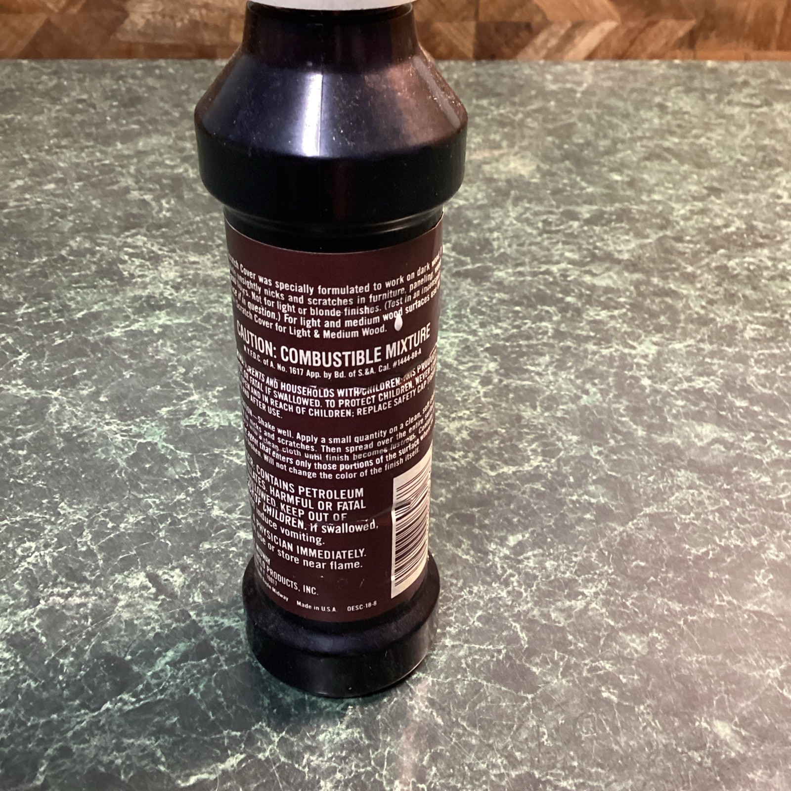 Genuine Old English 1989 Scratch Cover For Dark Woods – 8oz Bottle, Wood Polish