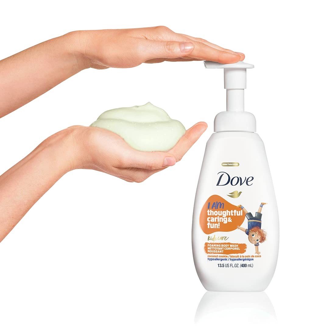 Dove Foaming Body Wash 4 Count For Kids Coconut Cookie Sulfate-Free Skin Care,