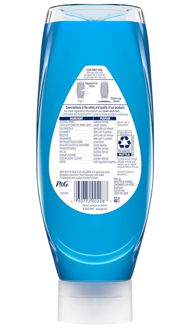 2 PACK Dawn Ultra EZ-Squeeze Dish Soap, Dishwashing Liquid, Original 22oz