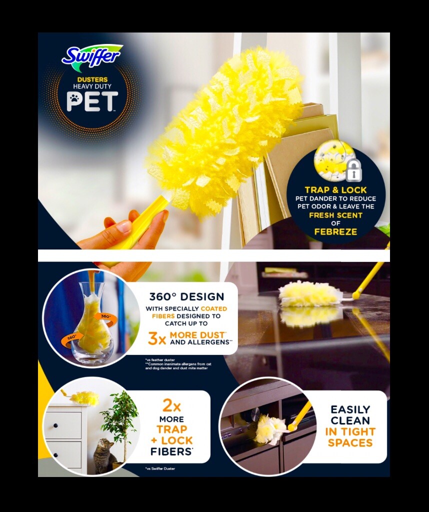 11ct Swiffer 360° Dusters Heavy Duty Pet Dusters Refills w Febreze Odor Defense