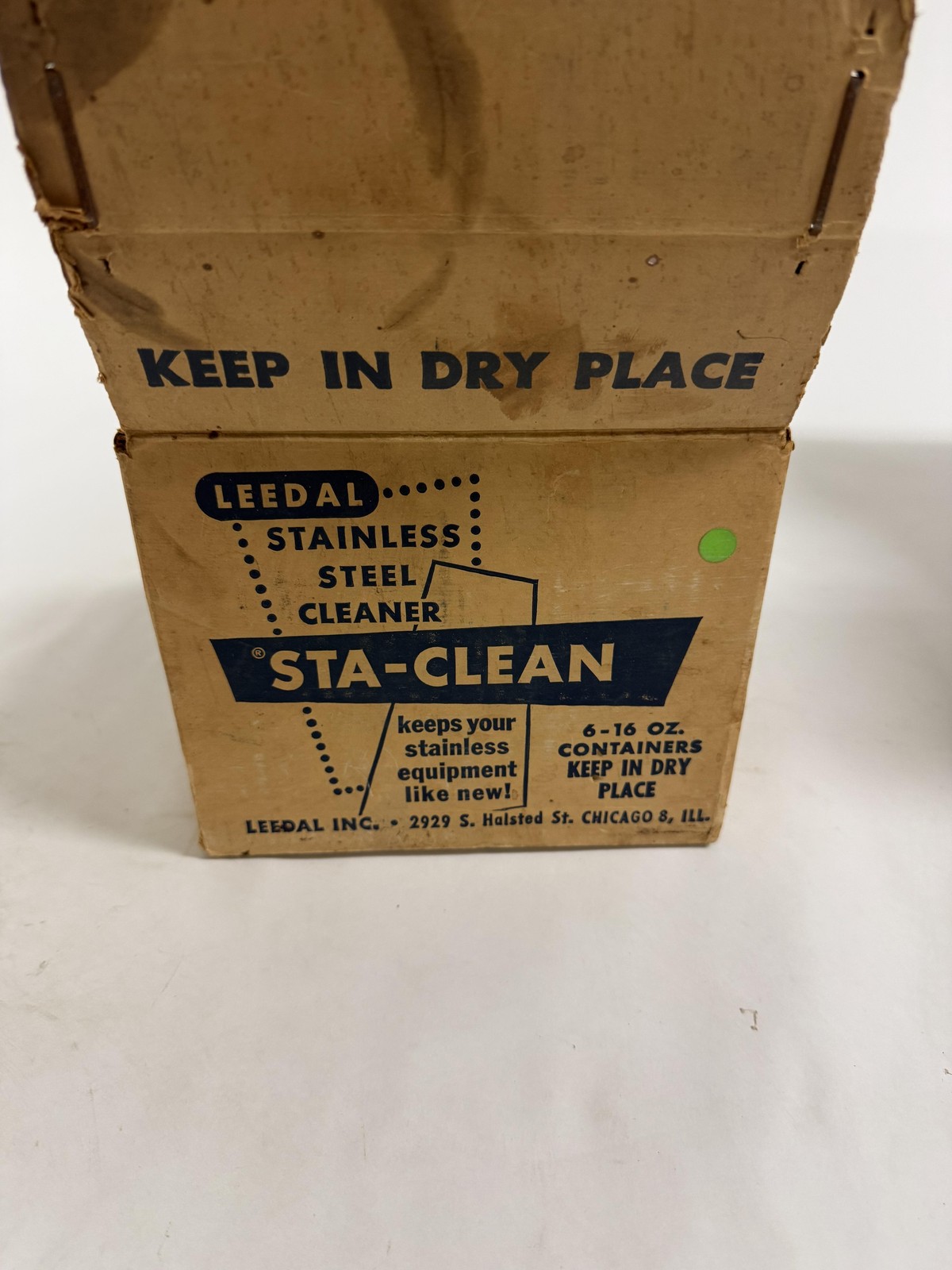 Vintage Leedal Sta-Clean Stainless Steel Cleaner 6x16oz Jars Original Box