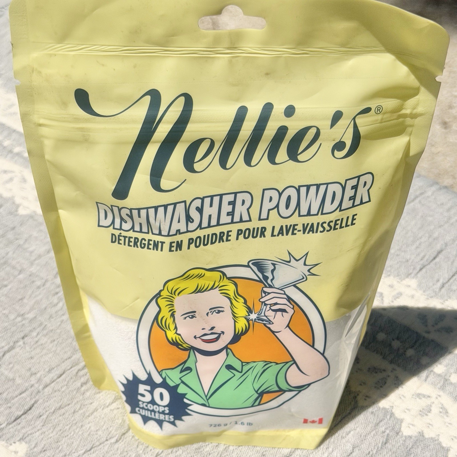 Nellie’s Dishwasher Powder 1.6 lb Plant Based Eco-Friendly Septic Safe Detergent