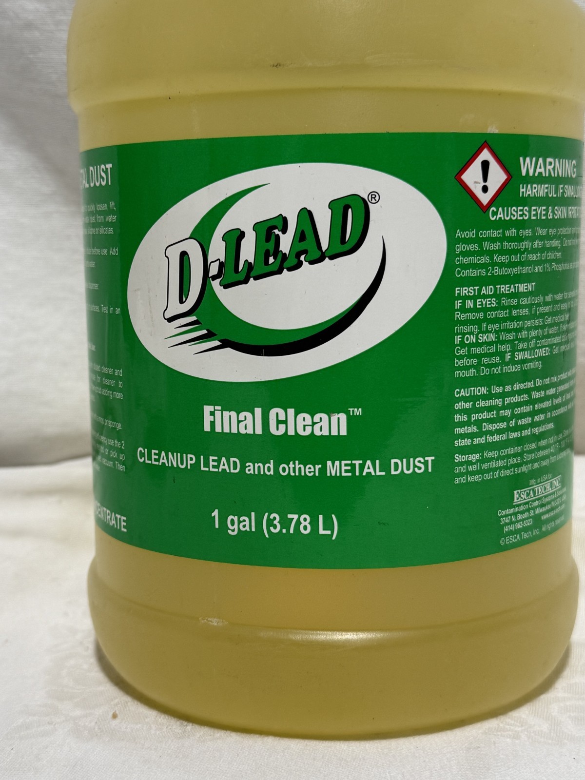 D-Lead Final Clean Concentrate 1 Gallon Lead Metal Dust Cleanup Cleaner Jug New