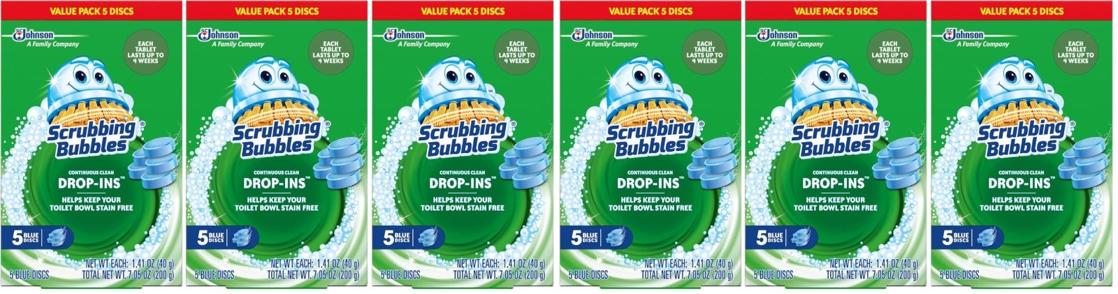 Continuous Clean Toilet Bowl Tablets – 4 Weeks Stain Protection, 30 Discs Total